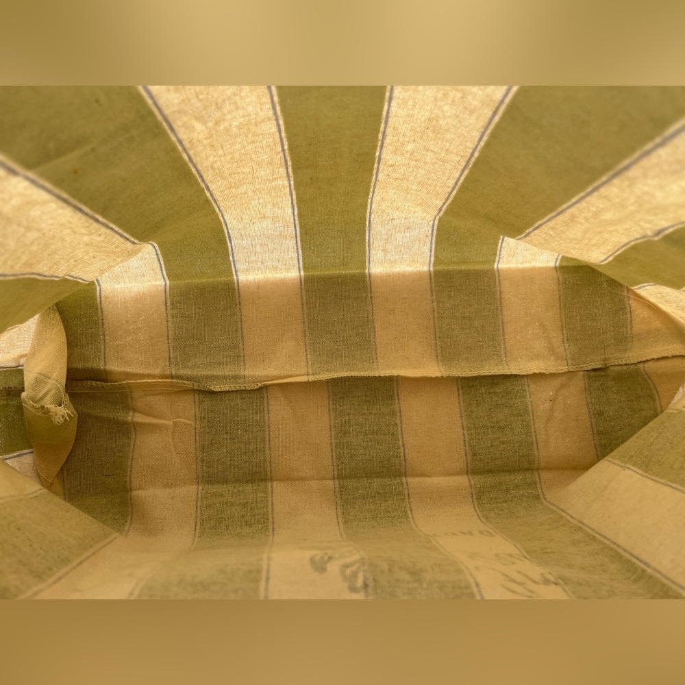 NWOT - Sézane Bonjour Texas Canvas Tote Bag Green Stripes - Picture 5 of 13